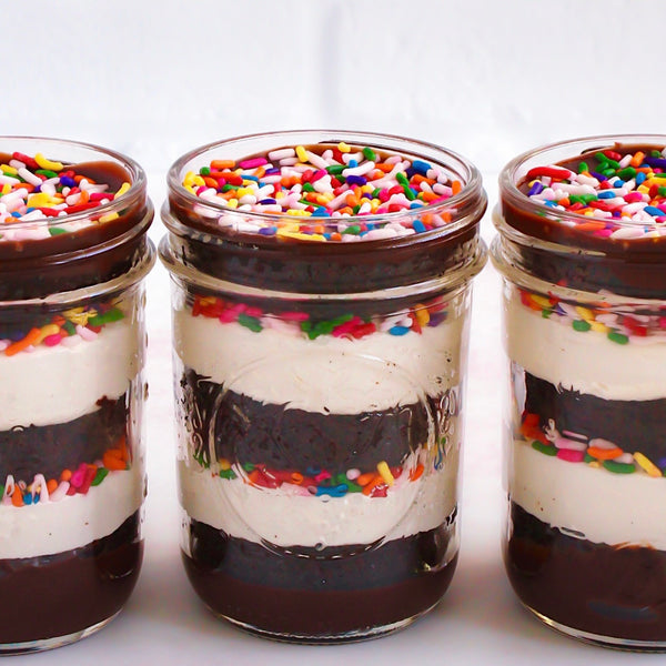 Hostess With the Mostess Layer Cake Jars with sprinkle option