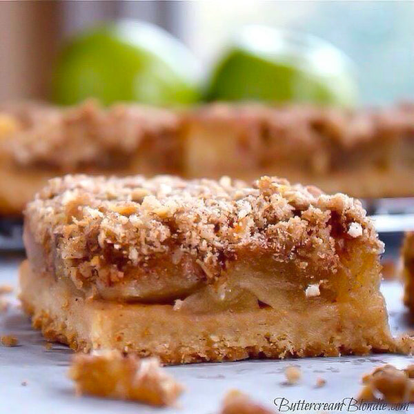 Classic apple crisp gets a sweet upgrade with brown sugar shortbread covered with apples, all tucked under a blanket of crisp topping!