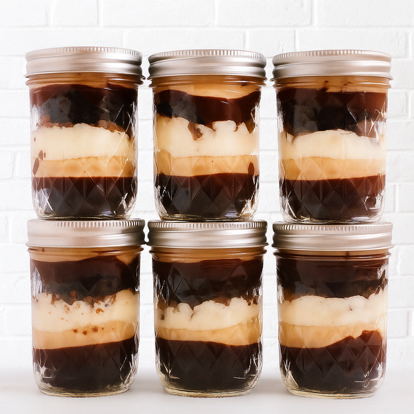 Bourbon Peanut Butter Layer Cake Jars