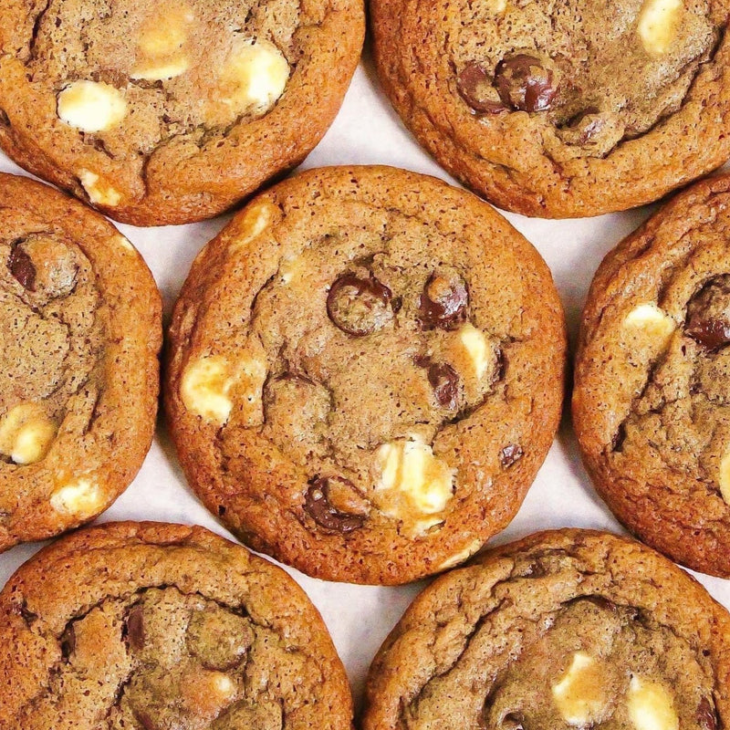 Pumpkin spice latte cookies made with Belgian chocolate, espresso and Kahlua. Cookies ship nationwide